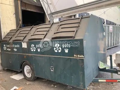 Unknown Manufacturer: Used Six (6) Portable Recycling Bins on Trailers