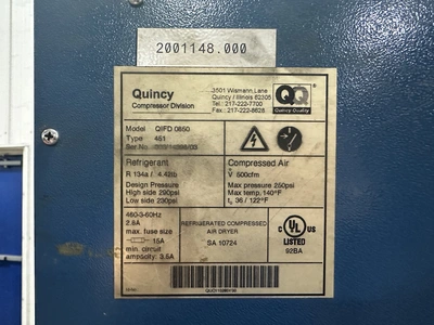 Quincy QIFD 0850 Type 451 Refrigerated Air Dryer