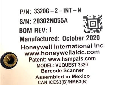 USED HONEYWELL VUQUEST 2D AREA-IMAGING BARCODE SCANNER, BLACK