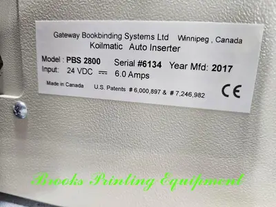 USED 2017 GATEWAY BOOKBINDING SYSTEMS LTD. PBS 2800