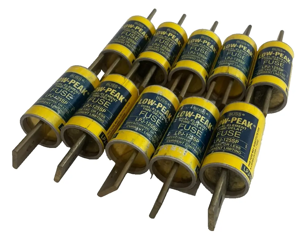 NEW LOT OF 10 BUSSMANN LPJ-125SP FUSES 600VAC 300VDC LPJ125SP