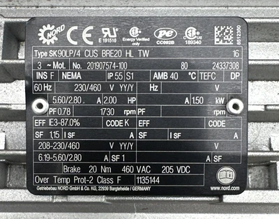 NEW Nord SK 372.1Z VL-90LP/4 CUS BRE20 HL TW