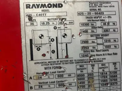 Used 2020 RAYMOND 425C40TT Misc Forklifts Illinois US | Somerset Equipment Sales #1542926