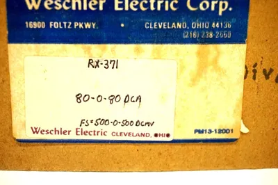 NEW WESCHLER ELECTRIC RX-371 PANEL METER 80-0-80-DCA RX371