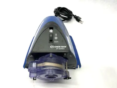USED CHEM-TECH PERISTALTIC METERING PUMP 115V DAMAGED HAND TWIST FASTENER
