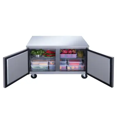 New | in-Stock Dukers New Dukers DUC48R 2-Door Undercounter Refrigerator in Stainless Steel Undercounter Refrigerators Illinois US | Falcon Restaurant Supply #1376261