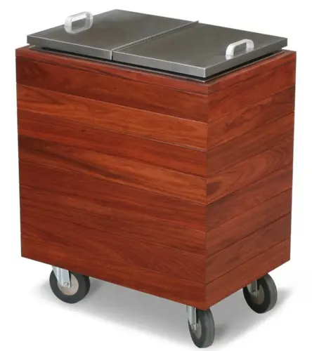 Forbes Industries Insulated Ice Restocking Cart w/ Drain - 27"L x 19"W x 37 1/2"H, Hardwood (4426)