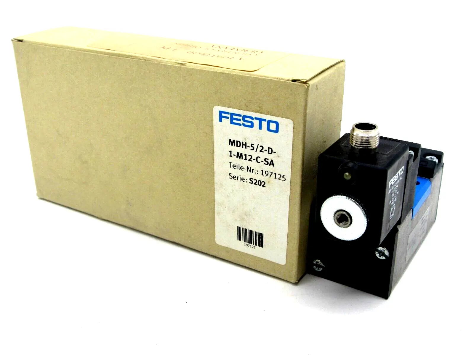 NEW FESTO MDH-5/2-D-1-M12-C-SA SOLENOID VALVE 197125 MDH52D1M12CSA