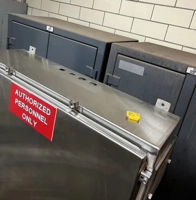 Hoffman Stainless Steel Electrical Enclosure a48h3610SSLP w/ Legs back panel