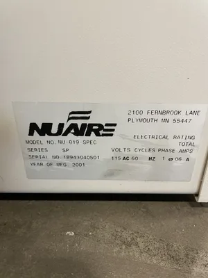 Nuaire NU-819 Fume Hood / Biosafety Cabinet HEPA Filter Unit