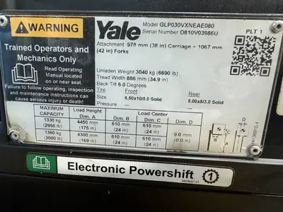 Used 2020 YALE GLP030VX Liquid Propane Forklifts Minnesota US | Birnstengel Equipment #1554081