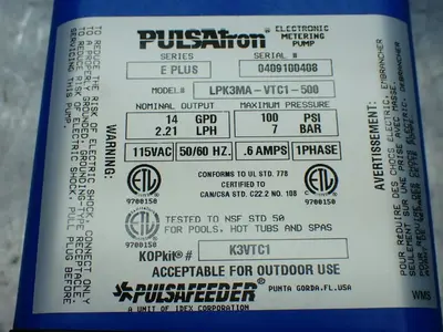 New | in-Stock PULSAFEEDER LPK3MAVTC1500 Pumps (Metering) Ohio US | HGR 24 #737584
