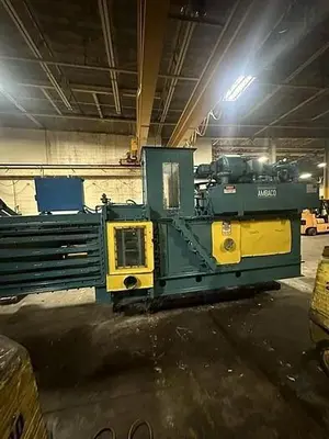 AMERICAN MODEL 12847 HORIZONTAL AUTO-TIE BALER WITH ALLEN BRADLEY CONTROLS 60 HP