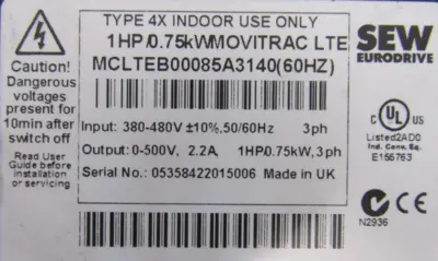 NEW SEW EURODRIVE 18251145 DRIVE 1HP MCLTEB00085A3140