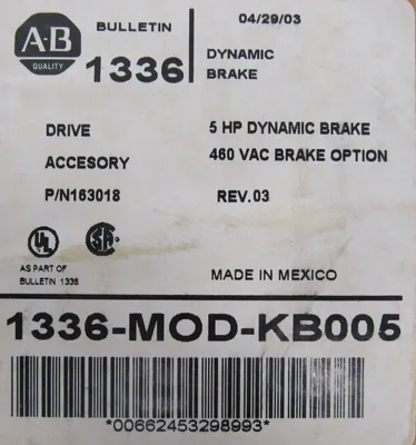 NEW ALLEN BRADLEY 1336-MOD-KB005 DYNAMIC BRAKE 5HP SER.D 1336MODKB005