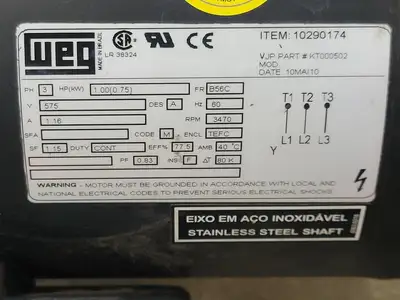 1 hp, 575 volts, 3470 rpm, B56C Electric Motor