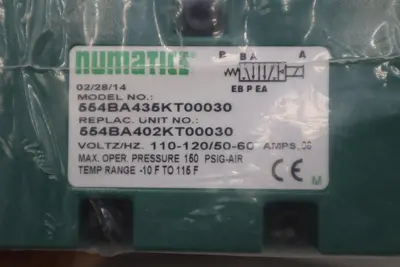 NEW ASCO 554BA435KT00030 SOLENOID VALVE MK55 SERIES 1/2" PORTS STOCK H1313