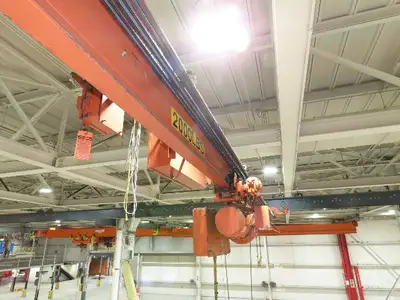 P&H 1 Ton Single Girder Underhung Bridge Crane 28' Span