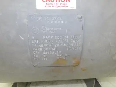 Manchester 304946 Pneumatic Air Receiver Tank 200PSI 30 Gallon 650°F