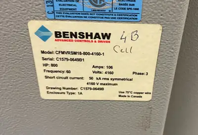 Used BENSHAW CFMVRSM18-800-4160-1 Switchgears British Columbia CA | Lenmark #239896