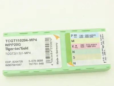 Walter TCGT110204-MP4 WPP20G Turning Insert Carbide Positive Triangle Lot of 10