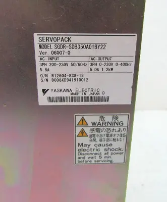 USED YASKAWA ELECTRIC SGDR-SDB350A01BY22