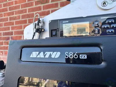 USED SATO S86 EX PRINT ENGINE W/ AL TECH ALCODE PRINT AND APPLY LABELLING MACHINE