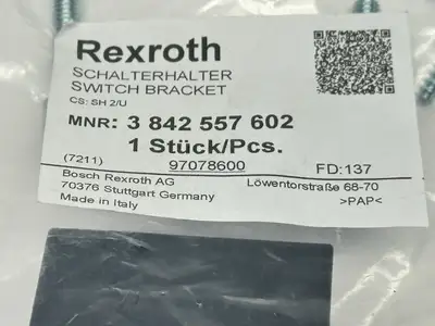 3842557602, 3 842 557 602 | Bosch Rexroth 3842557602 Switch Bracket SH 2/U - New
