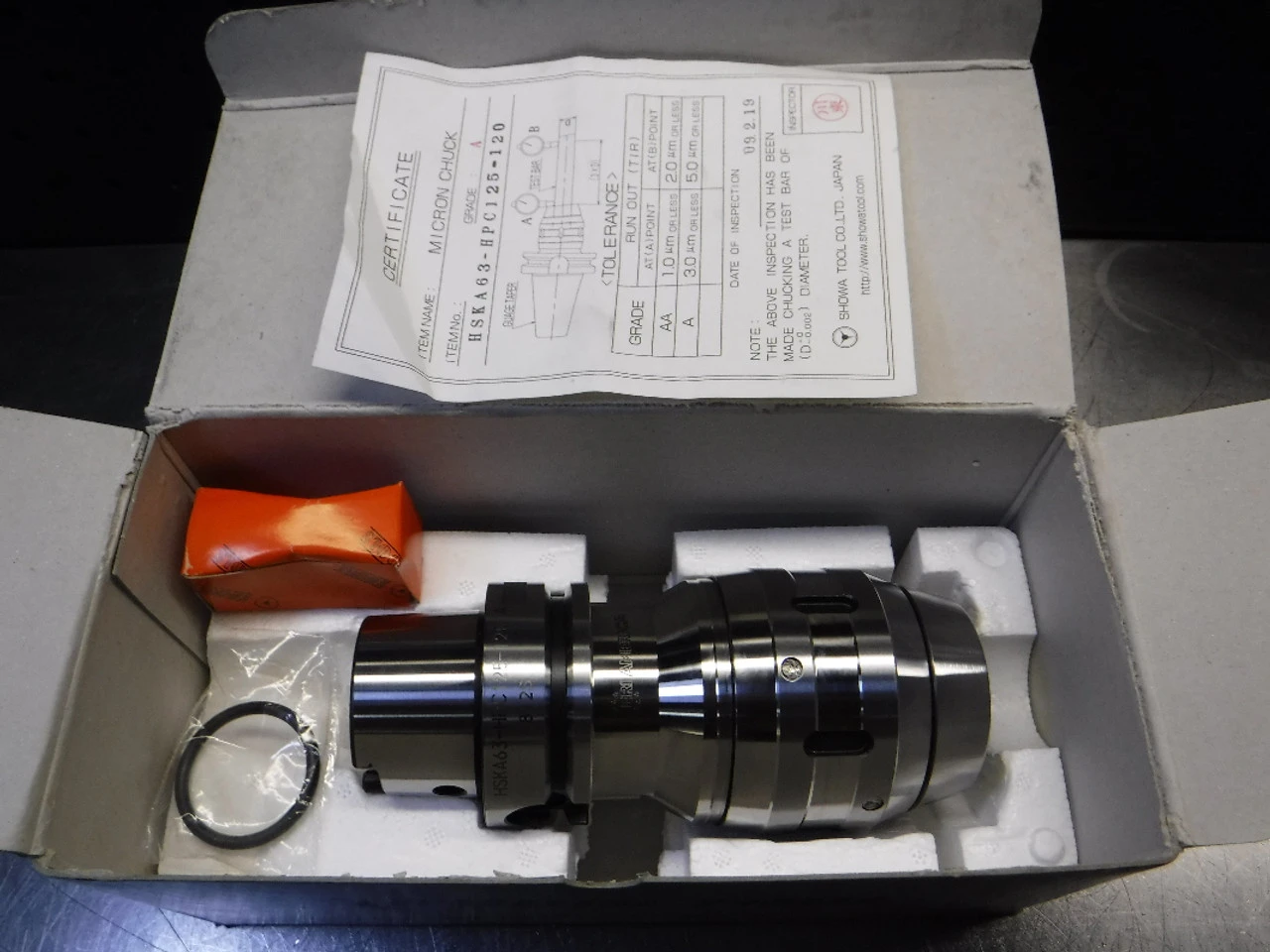 ERI America HSK63A 1.250" Micron Chuck 5" Projection HSKA63-HPC125-120 A (LOC436)