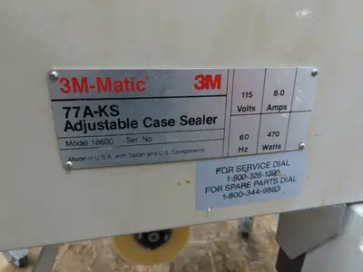 3M-Matic 77A-KS Carton Sealer Adjustable Case Sealing 115V Top Bottom Taper