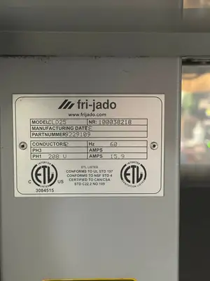 Used Fri Jado Used Fri Jado CLD25 Heated Grab & Go Air Curtain Merchandiser Display Warmer 220V Heated Cabinets & Displays Illinois US | Falcon Restaurant Supply #1376049