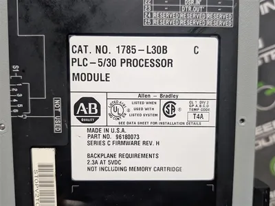 Allen Bradley 1785-L30B/C PLC-5/30 Processor Module F/W H Used