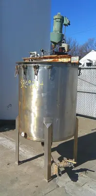 SPC9064  Tank 200 gallon vertical tank, Stainless Steel, 1/2 HP agitator, dish