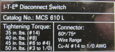 NEW SIEMENS MCS610L DISCONNECT SWITCH 100A