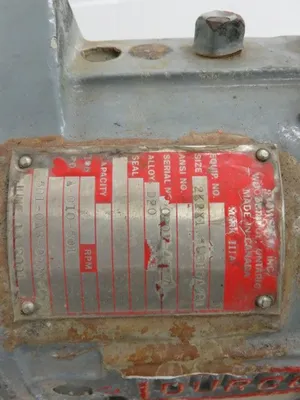 Durco Self Primer pump model MK3 size 2K2x1.5US10A/8 material CN7M