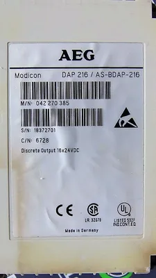 AEG Modicon DAP 216 / AS-BDAP-216 Output Module 042 270 385 Used