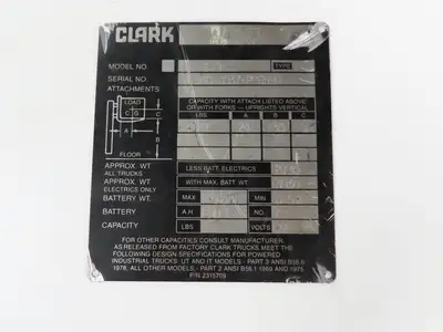 Clark S40 PowrWorker Forklift Mast 2-Stage 130" Lift 47"x 38" Carriage Class 2