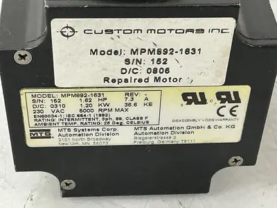 USED MTS SYSTEMS CO MPM892-1631