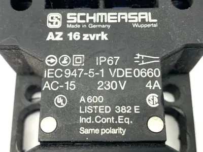 Used Schmersal Interlock Safety Switch 230V 4A Relays & Switches Michigan US | Maverick Industrial Sales #1397796