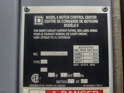USED SQUARE D MODEL 6