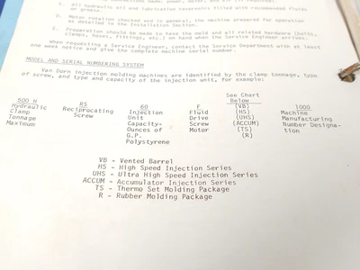 🔥 VAN DORN Machine Operation & Maintenance Manual 500H-RS-60-F 1000