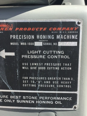 Sunnen Mdl. MBB-1600 Precision Hone