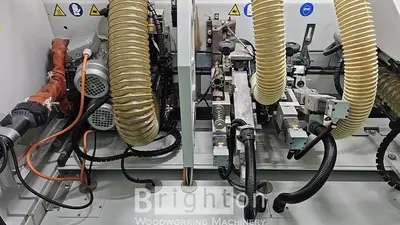 USED 2016 BIESSE AKRON 1440A USED EDGEBANDER WITH CORNER ROUNDING AND PREMILLING ++