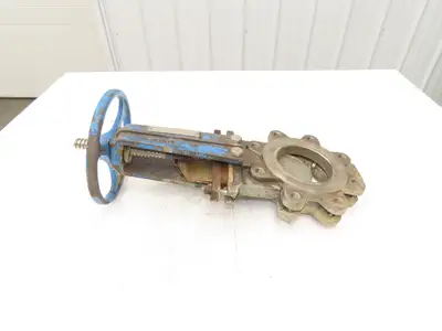 Fabri-Valve C37R304 4" Stainless Knife Gate Valve Rising Stem Lug Style