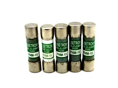 NEW LOT OF 5 FUSETRON FNM 15 FUSES FNM15