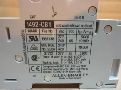 USED ALLEN BRADLEY 1492-CB1/G060 SER B