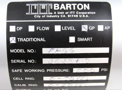 NEW ITT BARTON FHGG PRESSURE TRANSMITTER GP TRADITIONAL