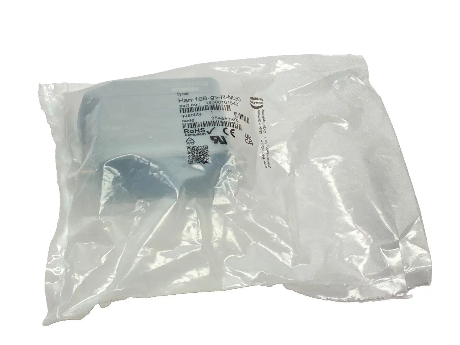 New | in-Stock HARTING Heavy-Duty Connector Hood M20 Side Entry Han 10B-gs-R-M20 Connector Accessories Michigan US | Maverick Industrial Sales #1473729