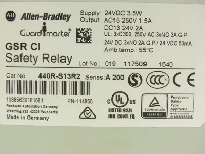 Allen Bradley 440R-S13R2 Guardmaster Multi-Function Safety Module Ser A 200