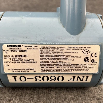 Used Rosemount 8711TSA015U5N0G1 Flowmeters California US | Davliegogo LLC #1707780